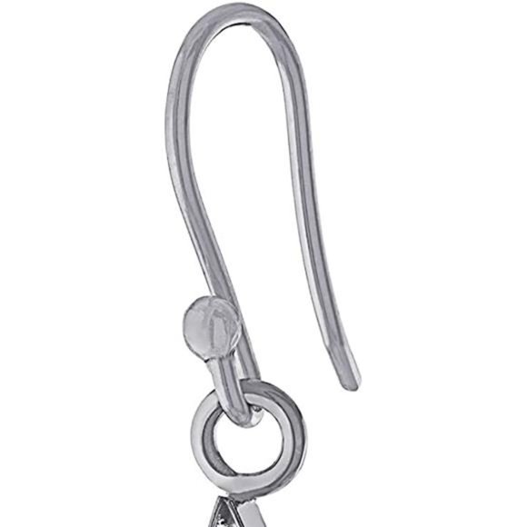 Sterling Silver Pressed Flower Teardrop Earrings - Picture 4 of 4